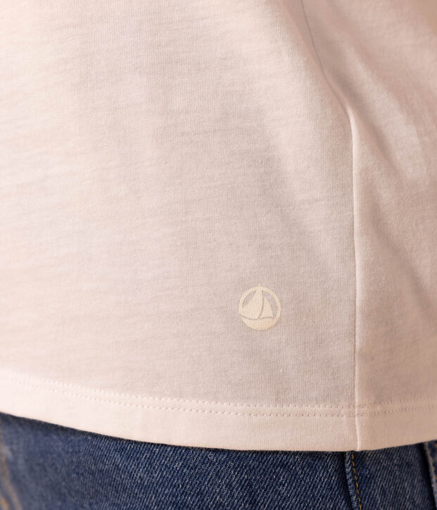 Tee-shirt LE DROIT col rond en coton Femme blanc