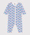 Pyjama bébé en coton sans pieds fleuri blanc MARSHMALLOW/blanc MULTICO