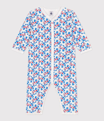 Pyjama bébé en coton sans pieds fleuri