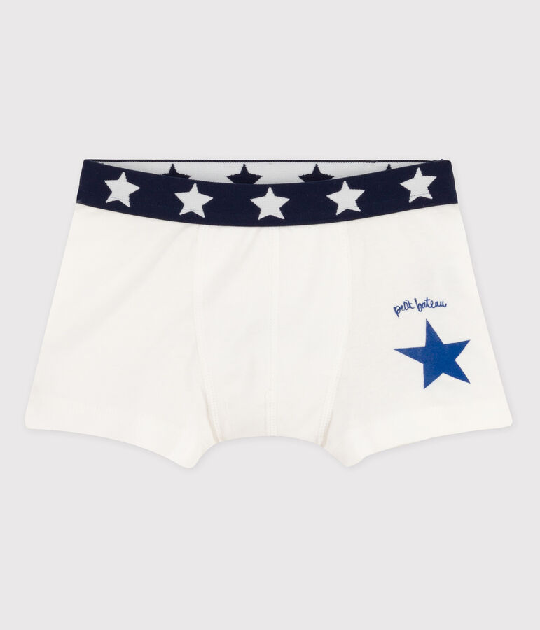 Boxer petit gar&ccedil;on en coton blanc