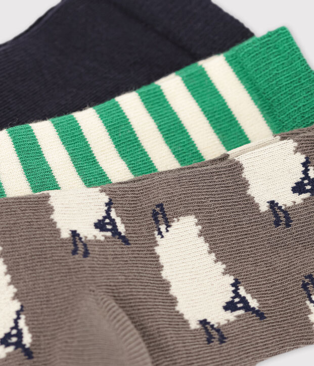 Lot de 3 paires de chaussettes enfant gar&ccedil;on multicouleur