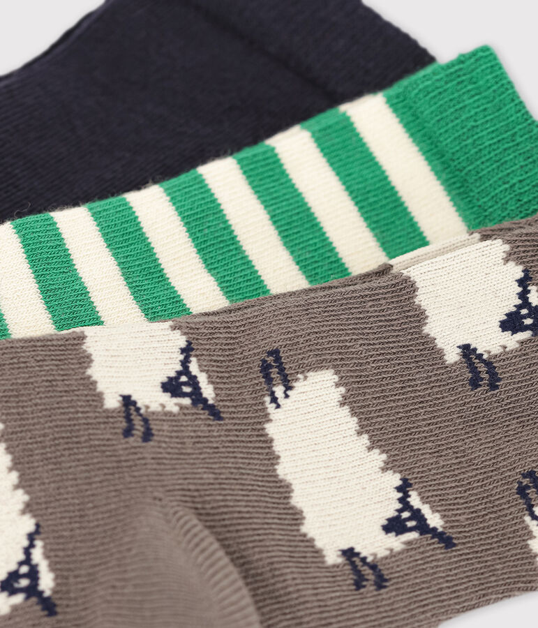 Lot de 3 paires de chaussettes enfant gar&ccedil;on multicouleur