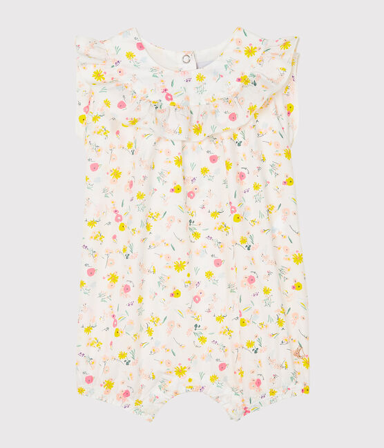 Combicourt imprimé bébé fille blanc MARSHMALLOW/blanc MULTICO