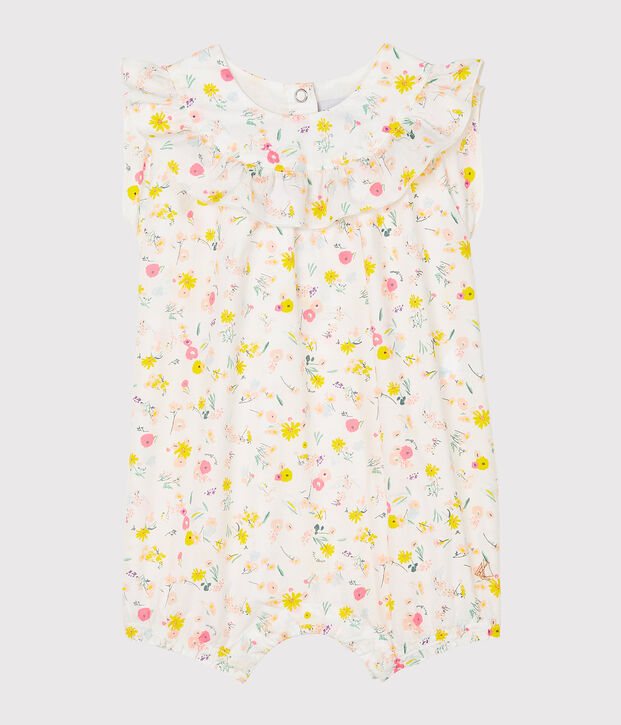 Combicourt imprim&eacute; b&eacute;b&eacute; fille blanc/multicouleur