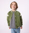 Veste teddy enfant en coton vert OLIVINE/ MILK