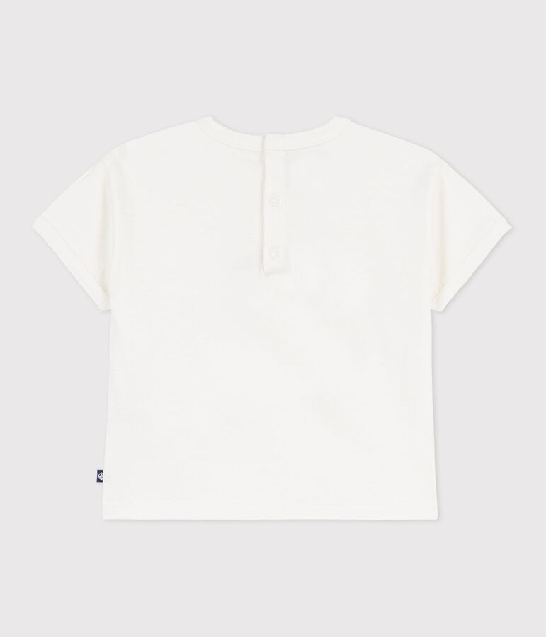 Tee-shirt b&eacute;b&eacute; en coton &agrave; manches courtes &agrave; motif blanc MARSHMALLOW