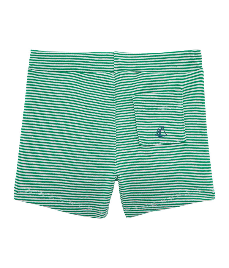 Short b&eacute;b&eacute; gar&ccedil;on ray&eacute; vert/blanc