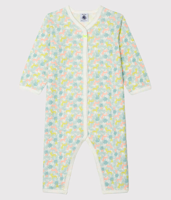 Dors bien sans pieds bébé en côte blanc MARSHMALLOW/blanc MULTICO