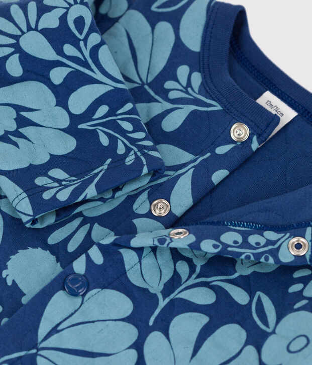 Cardigan b&eacute;b&eacute; imprim&eacute; en tubique matelass&eacute; bleu/bleu