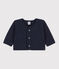 Cardigan bébé en tubique matelassé bleu SMOKING