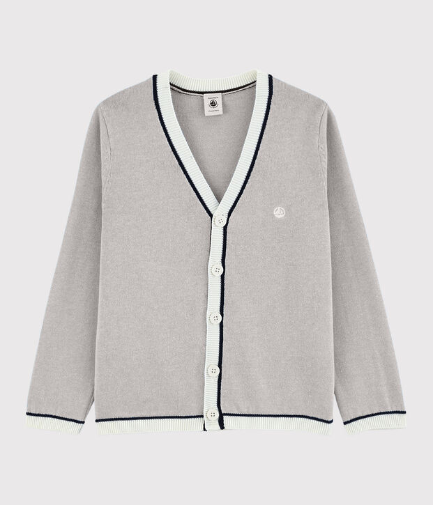 Cardigan en coton jersey enfant gar&ccedil;on gris