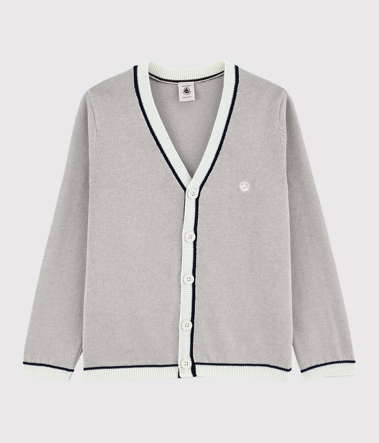 Cardigan en coton jersey enfant gar&ccedil;on gris