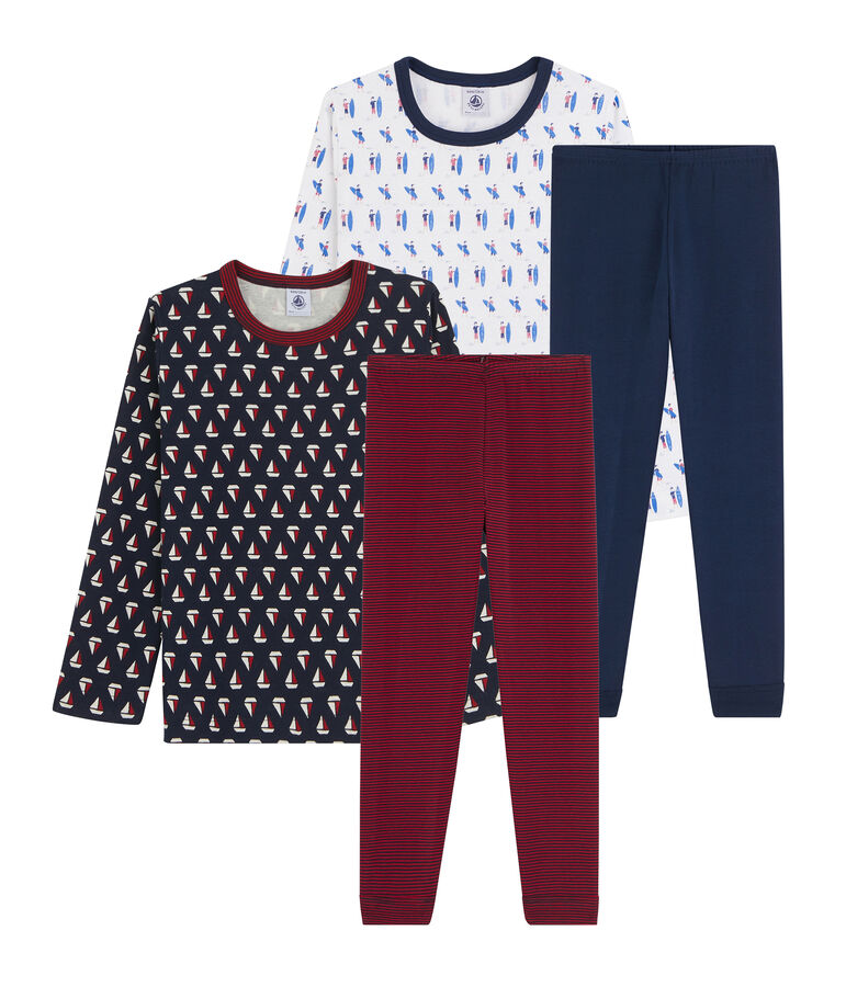 Duo de pyjamas petite fille en c&ocirc;te multicouleur