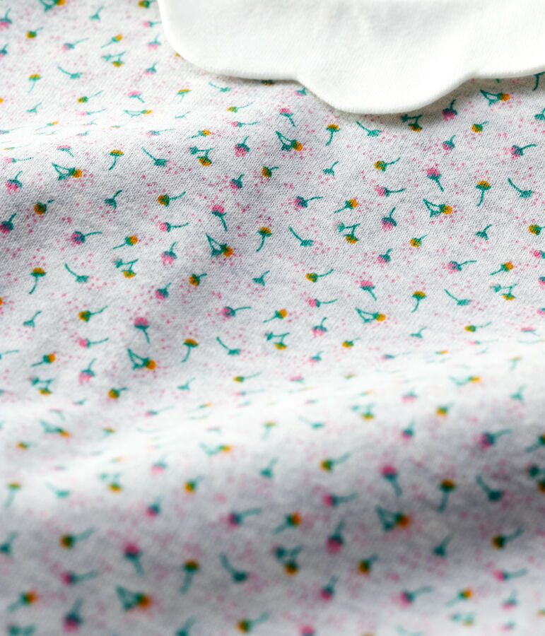 Robe en molleton b&eacute;b&eacute;. gris BELUGA/blanc MULTICO