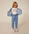 Blouse manches longues en denim enfant fille bleu