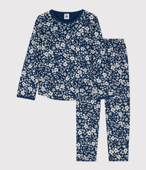 Pyjama fleur petite fille en coton INCOGNITO/ MARSHMALLOW