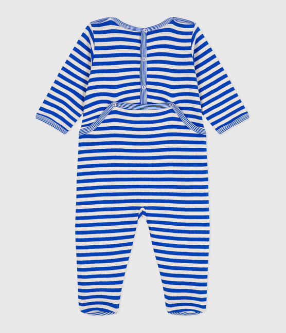 Pyjama bébé en tubique ouverture au dos à rayures PERSE/ AVALANCHE