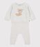 Ensemble 2 pi&egrave;ces b&eacute;b&eacute; en tricot laine et coton et motif ourson beige MONTELIMAR CHINE