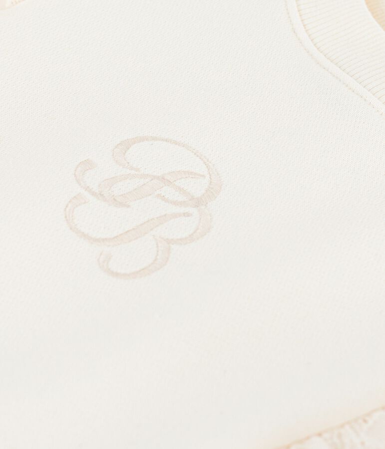 Sweatshirt enfant en coton &eacute;cru