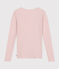 Tee-shirt manches longues en laine et coton femme rose SALINE