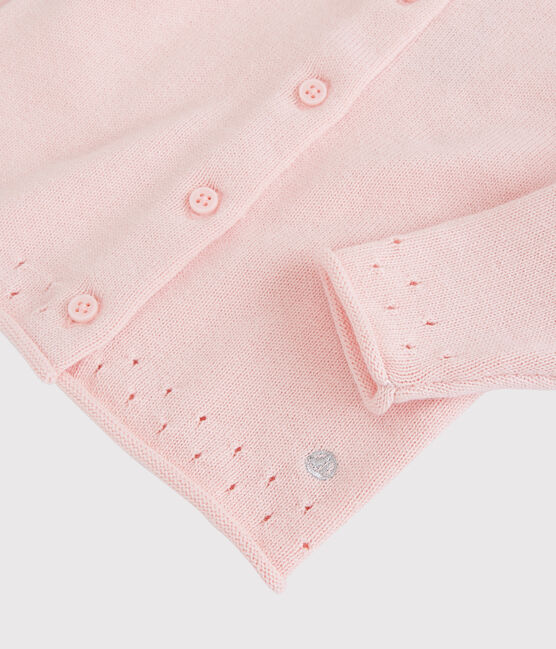 Cardigan en tricot bébé rose MINOIS