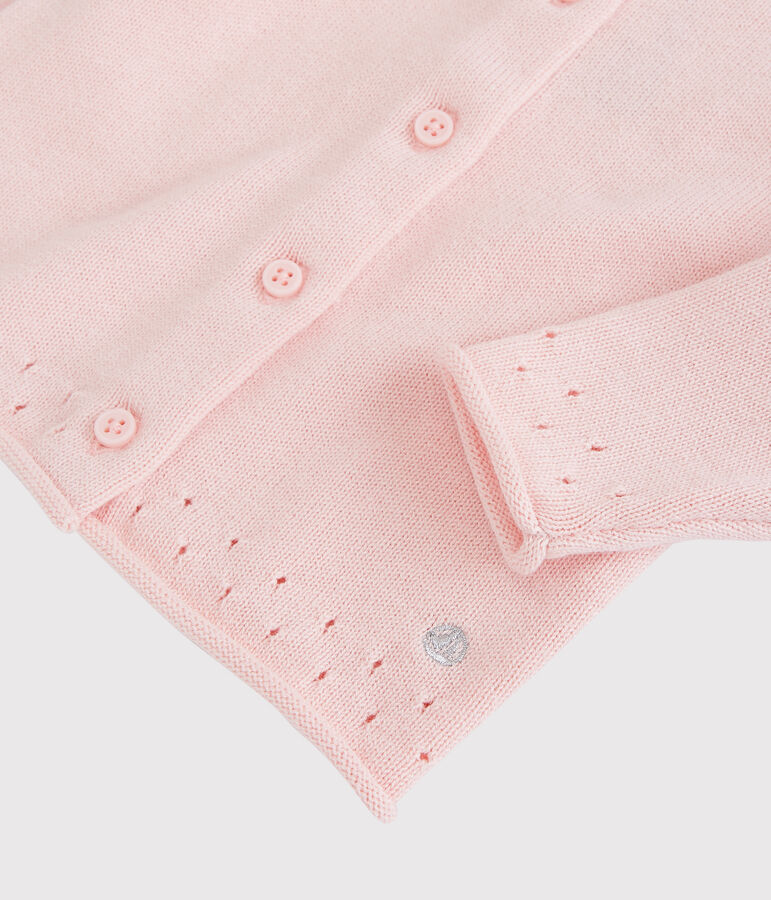 Cardigan en tricot b&eacute;b&eacute; rose MINOIS