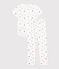 Pyjama enfant en coton manches courtes et jambes longues imprimé blanc MARSHMALLOW/blanc MULTICO
