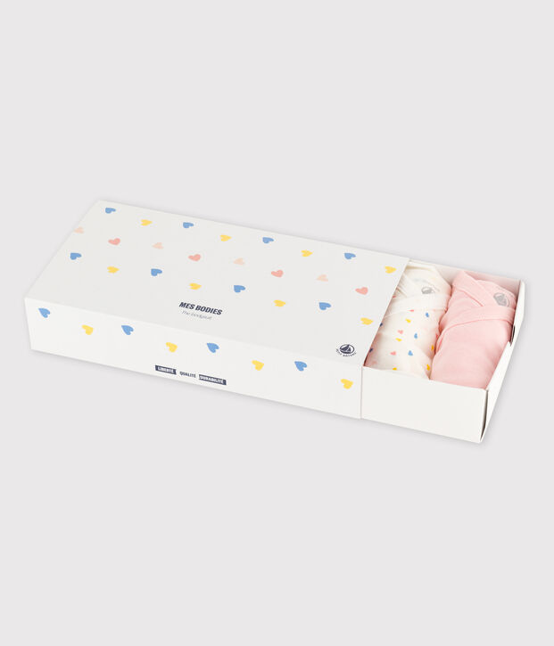 Lot de 5 bodies b&eacute;b&eacute; en coton biologique multicouleur
