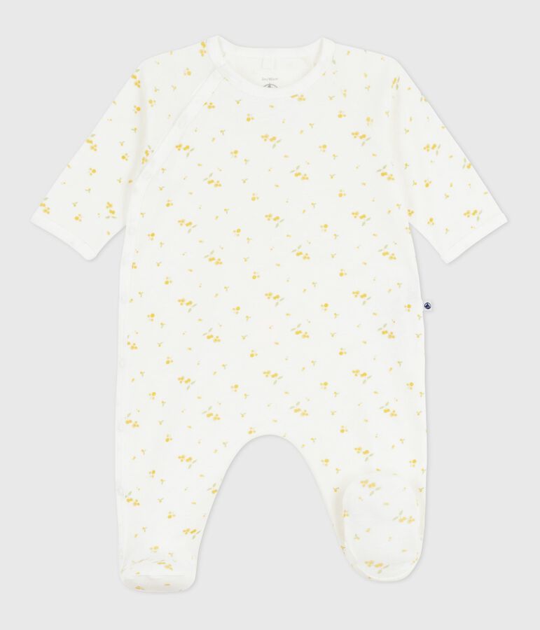 Pyjama b&eacute;b&eacute; en coton fleuri blanc/multicouleur