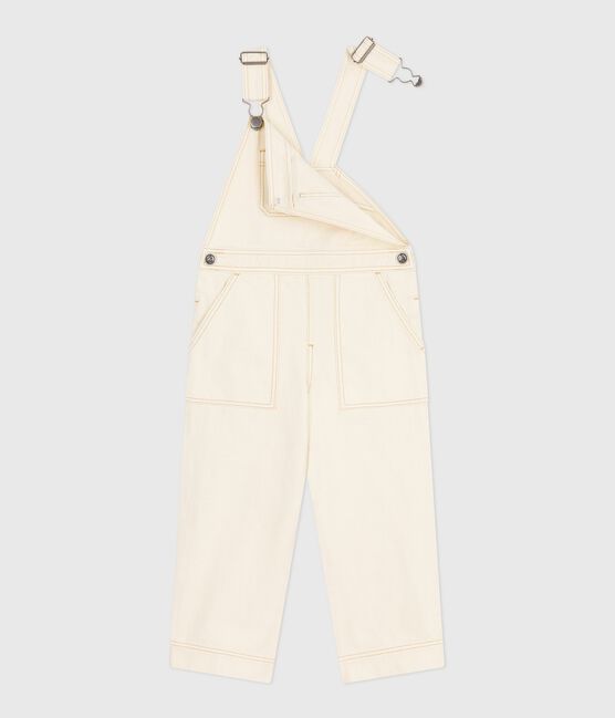 Salopette enfant en denim unie écru MILK