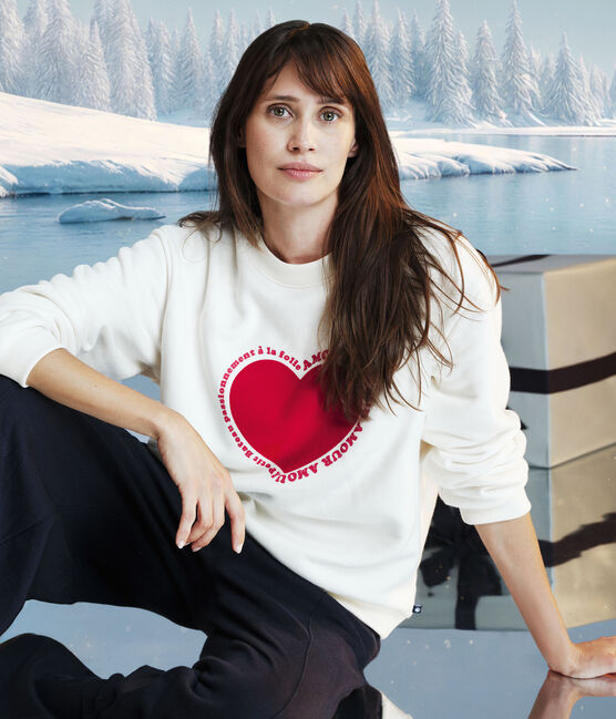 Sweatshirt femme en coton écru MILK