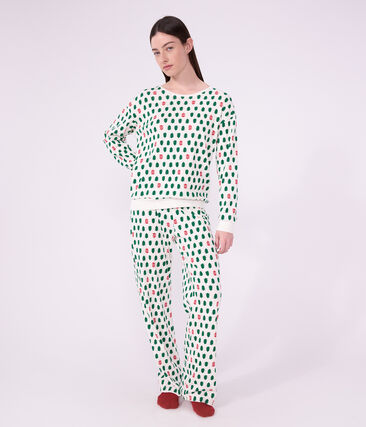 Pyjama femme en coton imprimé sapins