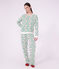Pyjama femme en coton imprim&eacute; sapins blanc/multicouleur