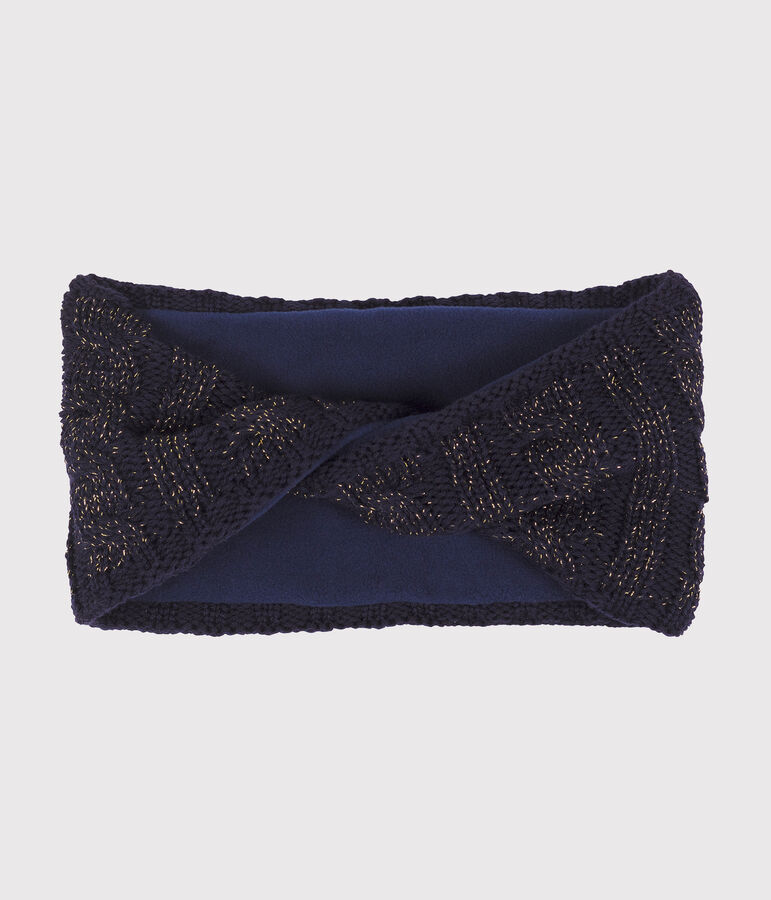 Snood enfant fille bleu SMOKING/jaune OR