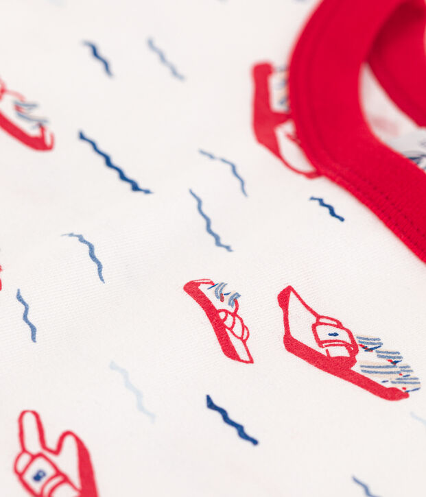 Tee-shirt manches courtes b&eacute;b&eacute; en jersey imprim&eacute; blanc/multicouleur