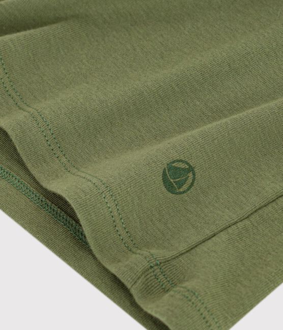 Tee-shirt femme en coton manches courtes uni vert OLIVINE