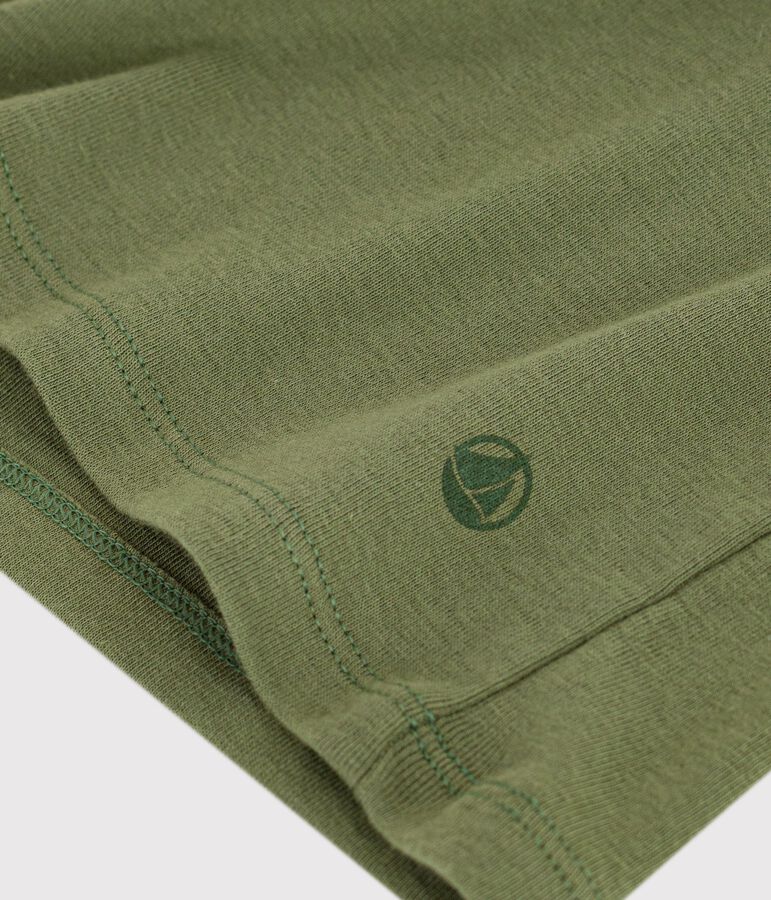 Tee-shirt femme en coton manches courtes uni vert OLIVINE