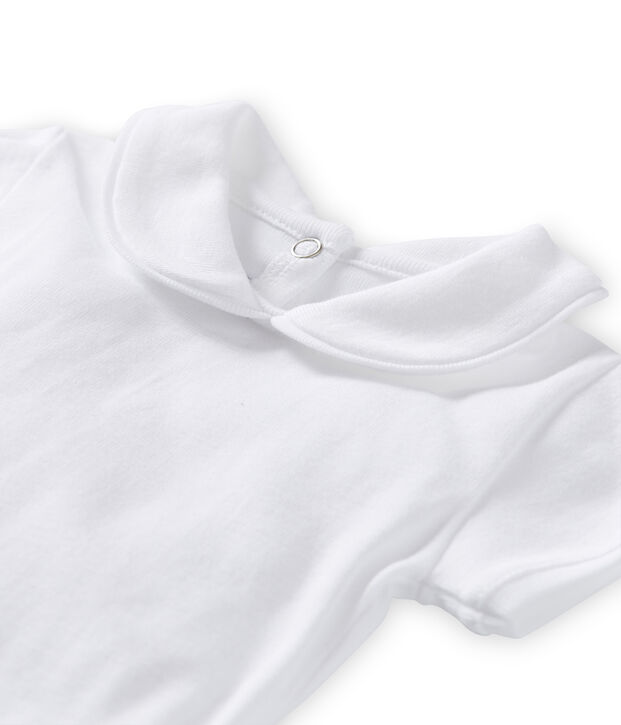 Body b&eacute;b&eacute; fille &agrave; col blanc Lait