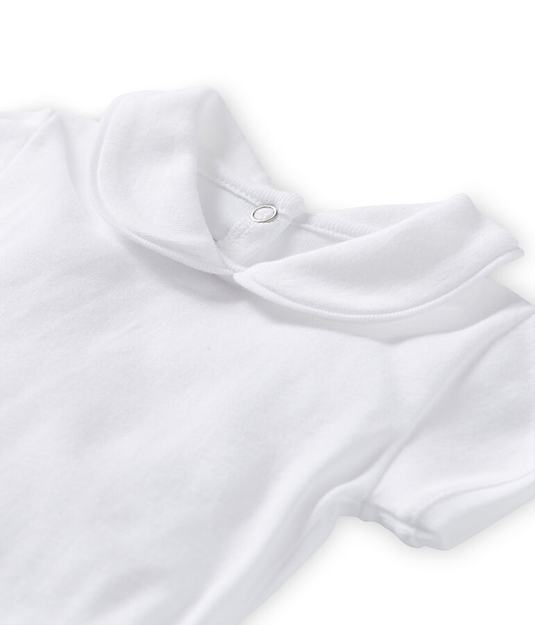 Body b&eacute;b&eacute; fille &agrave; col blanc Lait