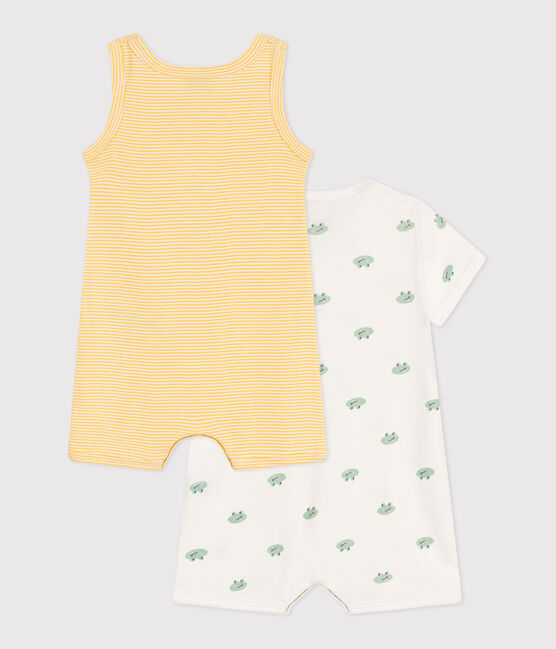 Lot de 2 combinaisons courtes en coton bébé variante 1