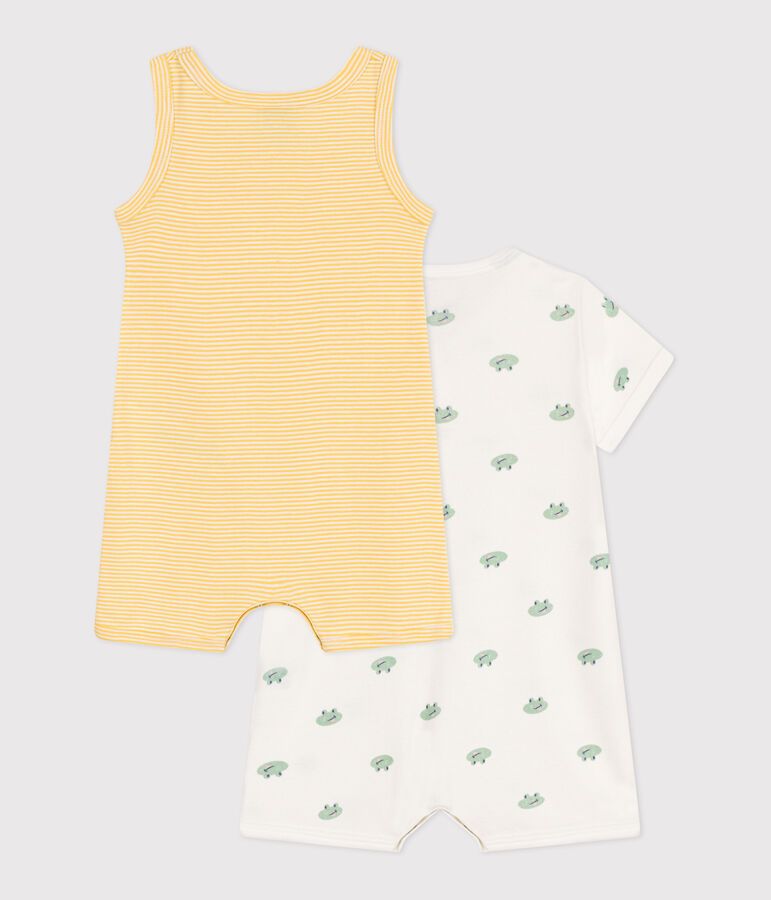 Lot de 2 combinaisons courtes en coton b&eacute;b&eacute; variante 1