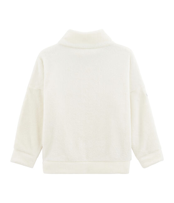 Sweatshirt polaire moutonné enfant garçon blanc MARSHMALLOW
