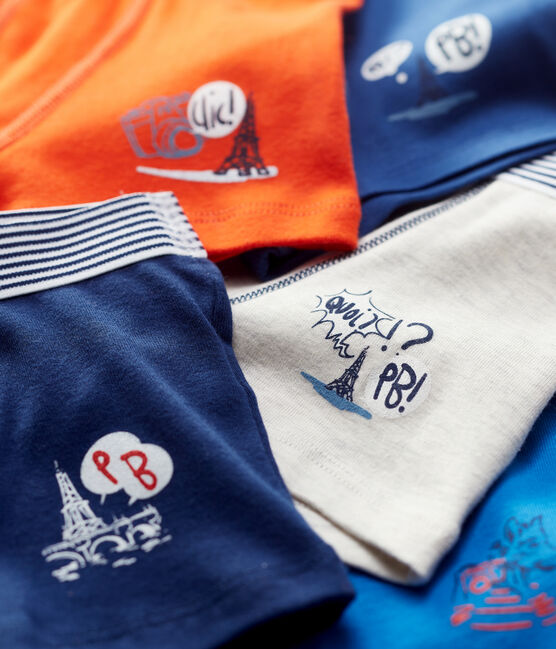 Lot de 5 boxers thème Paris petit garçon en coton variante 1