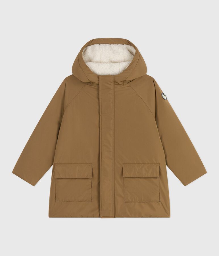 Parka enfant mi-longue unie marron ROCHE