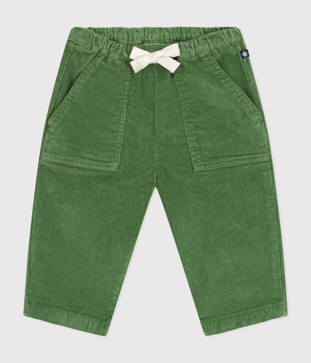 Pantalon en velours b&eacute;b&eacute; vert