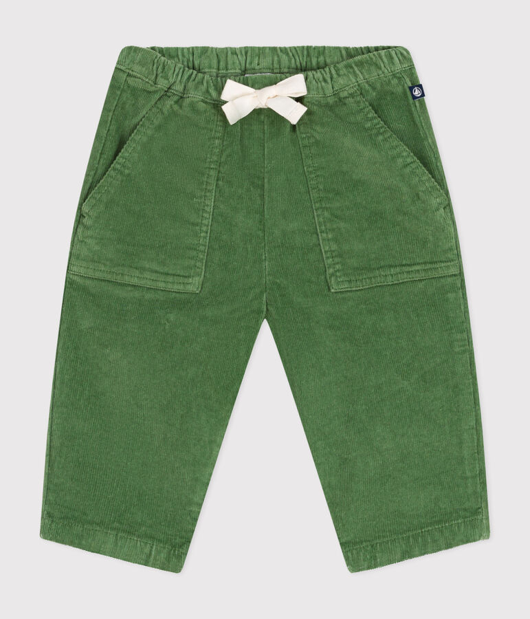 Pantalon en velours b&eacute;b&eacute; vert