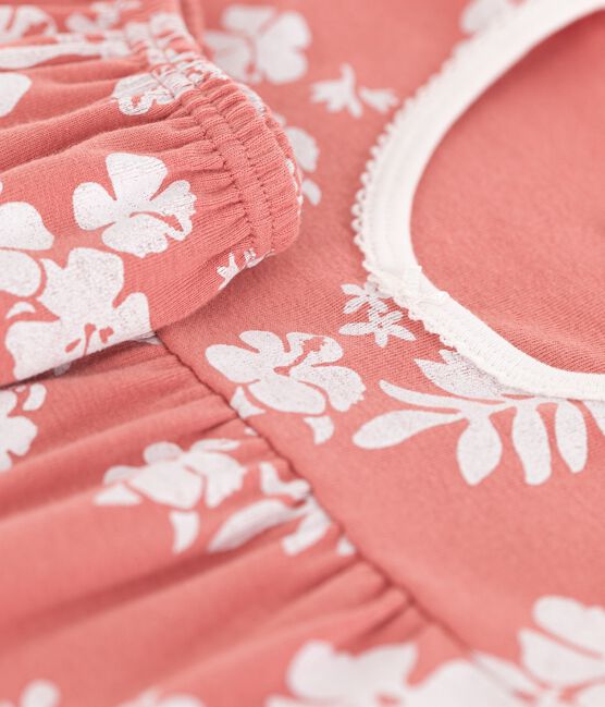 Pyjacourt Hawaï petite fille en coton rose PAPAYE/ MULTICO