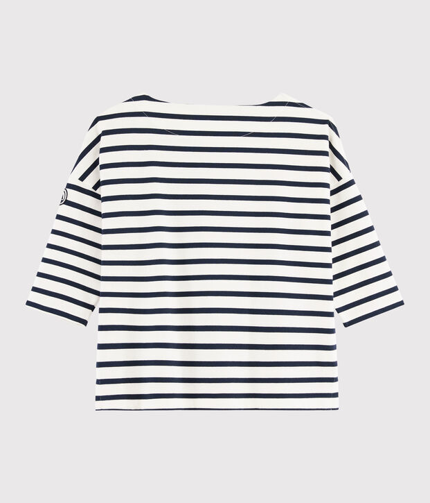 Marini&egrave;re volant&eacute;e Femme blanc/bleu