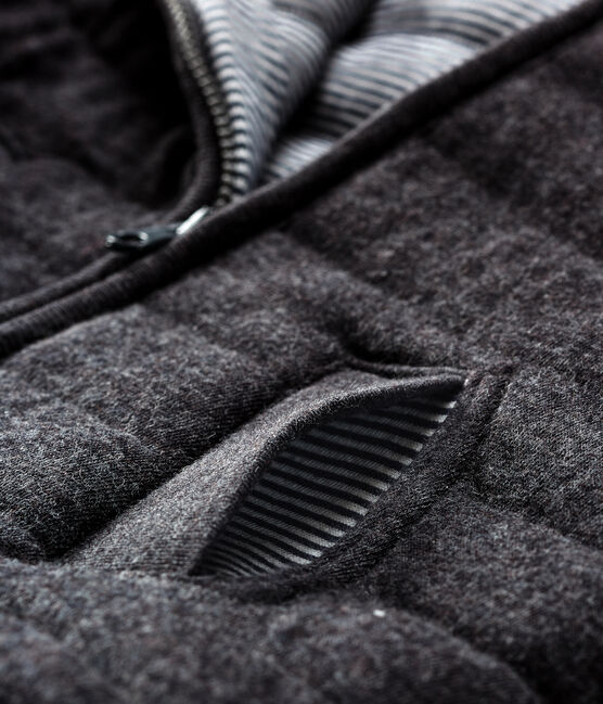 Veste zippée bébé garçon en tubique matelassé gris CITY CHINE
