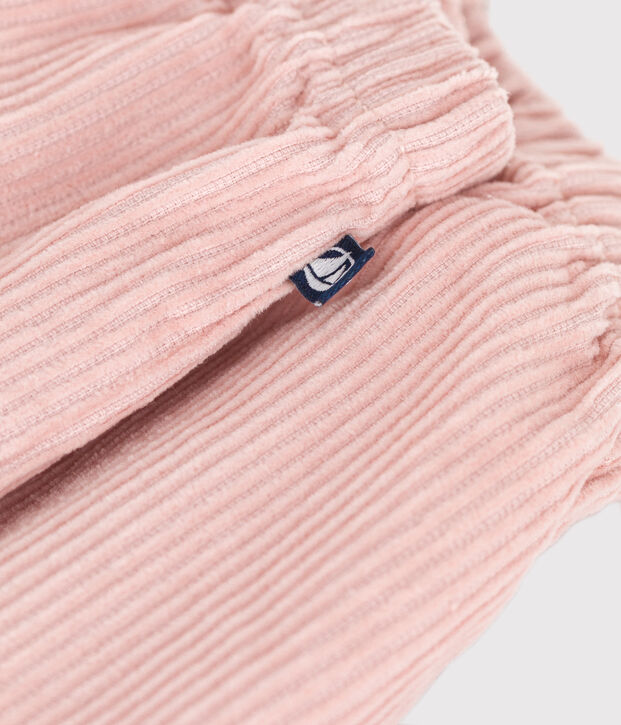 Pantalon en velours b&eacute;b&eacute; rose
